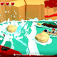 A screenshot from Paper Mario: The Origami King, where Mario is riding down the river.